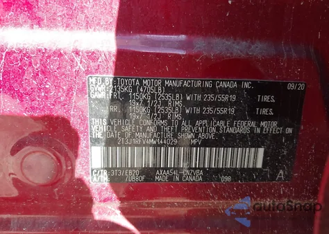 2021 Toyota Rav4 Adventure из США, поврежденный, VIN 2T3J1RFV4MW144029